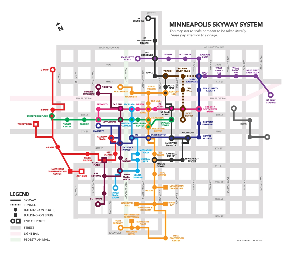 St. Paul MN, Skyway Map