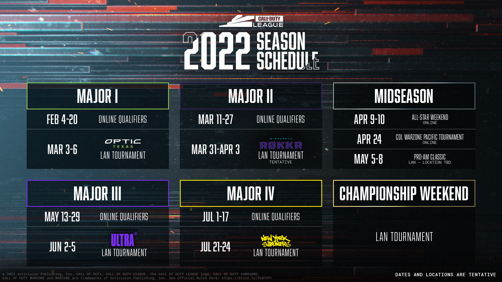 Call of Duty League 2022 Season Schedule